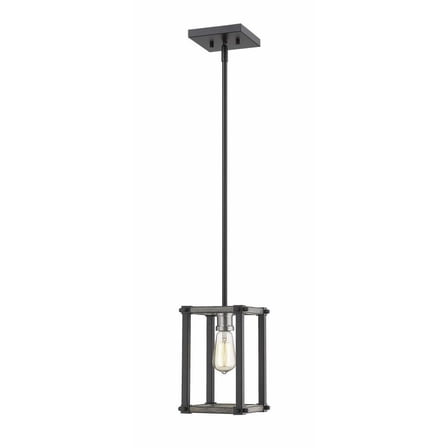 1 Light Mini Pendant in Shabby Chic Style 6.25 inches Wide By 10 inches High-Ashen Barnboard Finish Bailey Street Home 372-Bel-3173630