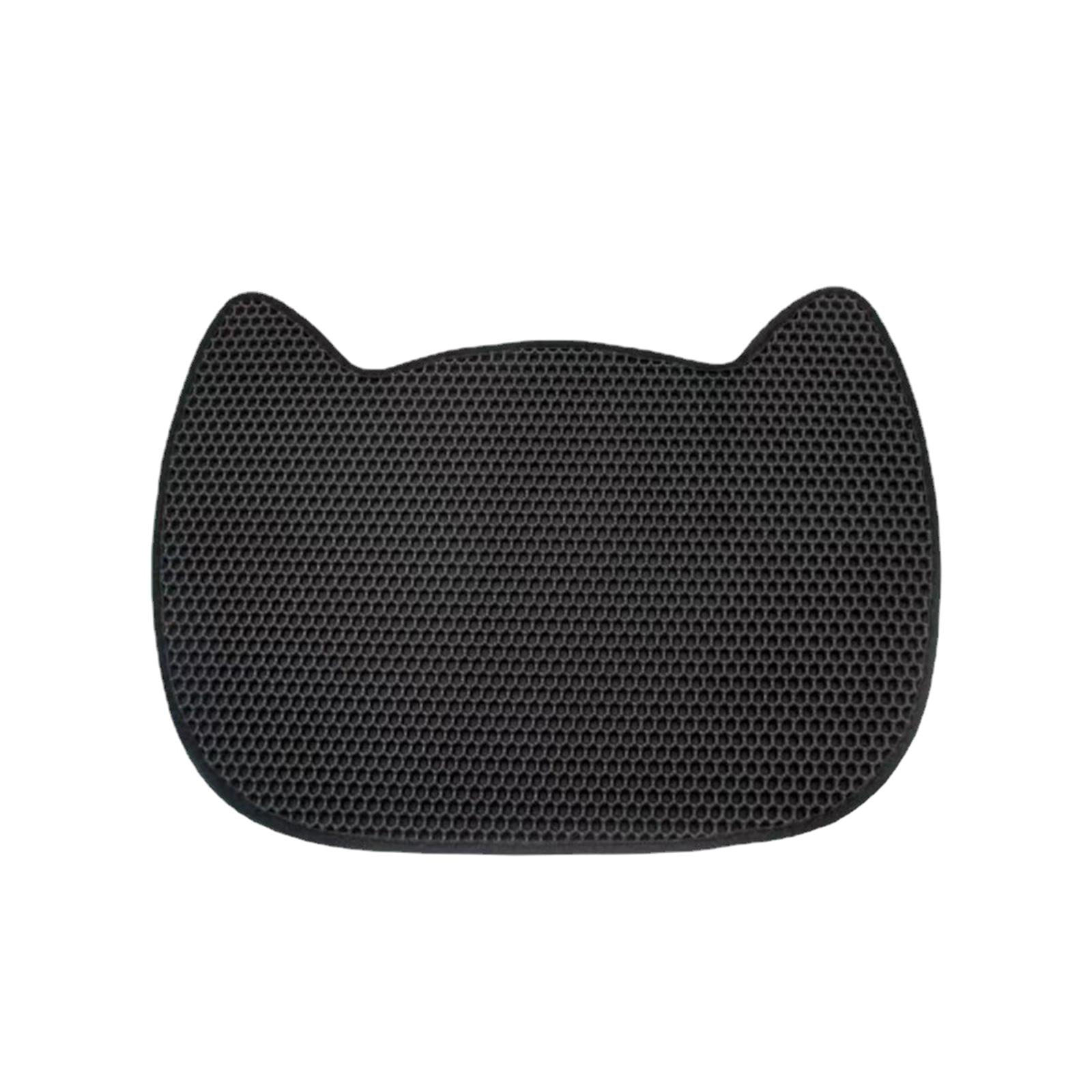 Bvdfgk Cat Litter Mat Double Layer Cat Litter Mat, Scratch Resistant, Large Scatter Cat Black