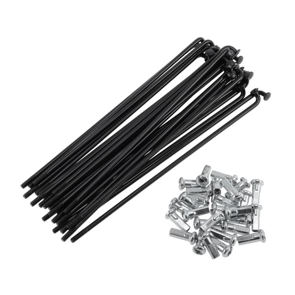 Unique Bargains 28 Set 12G Bicycle Spoke 130 mm Bike Wheel Spoke Carbon Steel Black