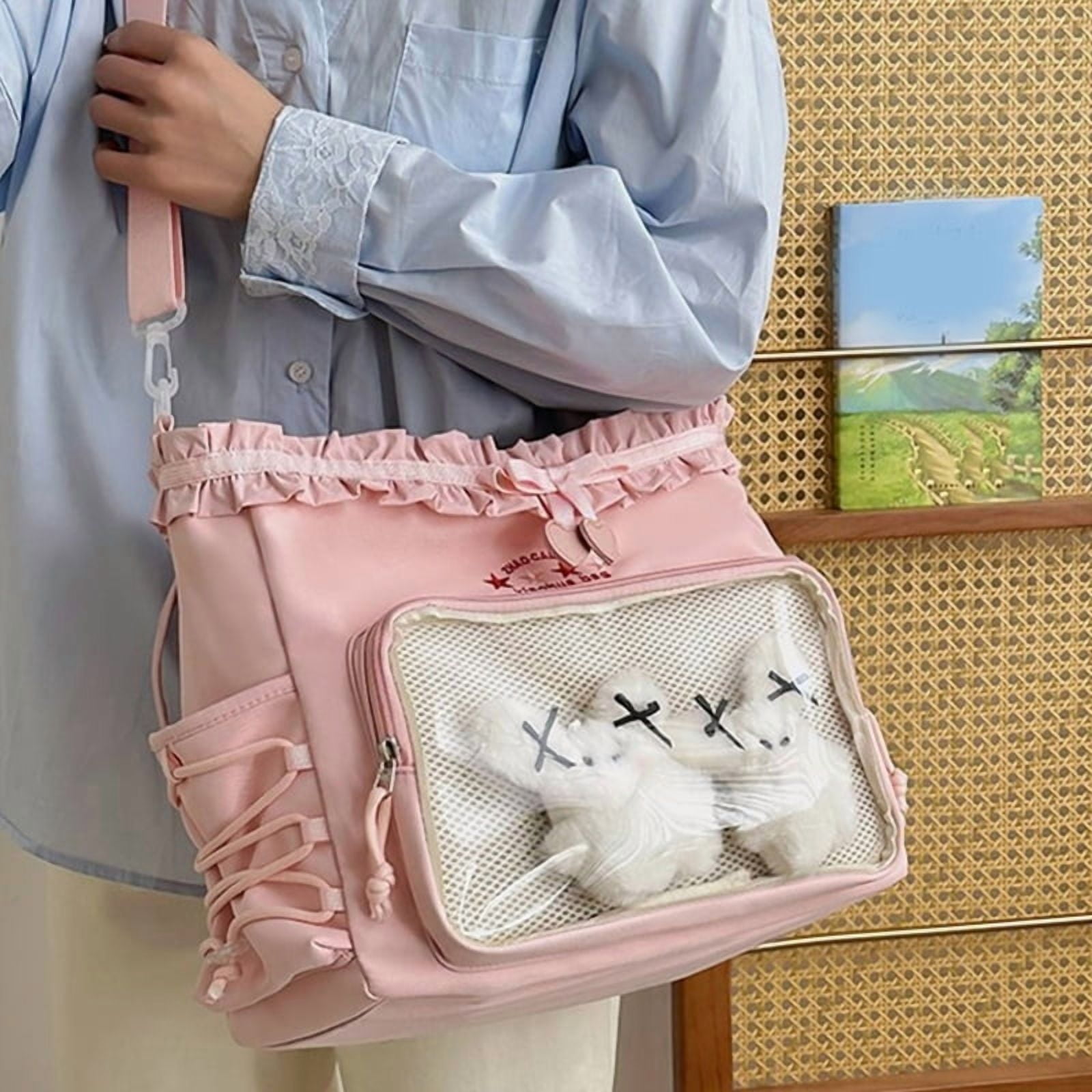Clear Ita Bag Students School Bag Crossbody Bag Large Capacity Shoulder Bag
