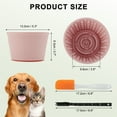 thumbnail image 2 of Unique Bargains Slow Feeder Dog Bowls Silicone Dog Lick Bowl with Brush & Scraper Non-Slip Base Slow Feeder for Anxiety Alleviating & Oral Health Pinkish Purple, 2 of 7