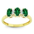thumbnail image 2 of Star K� Simulated Emerald 3 Three Oval Stones Promise Ring Wedding Band, 2 of 9