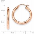 thumbnail image 2 of 10k Rose Gold 3mm Hoop Earrings Round, 2 of 6