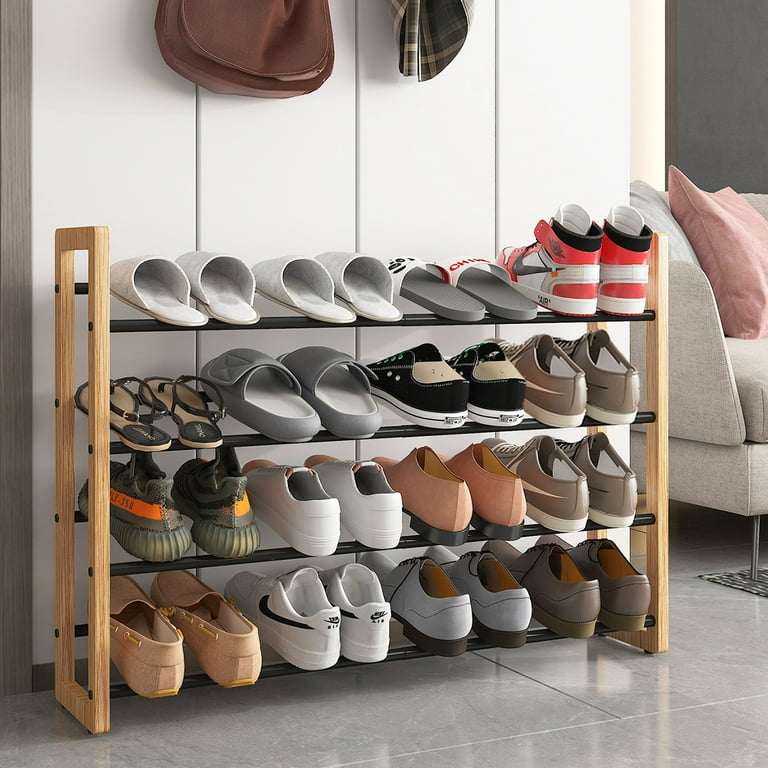 Reach-in Closet with Adjustable Shoe Organizer