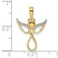thumbnail image 2 of Finest Gold 14K Yellow & Rhodium with White Diamond-Cut Infinity Angel Pendant, 2 of 2
