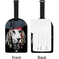 thumbnail image 5 of GZHJMY Basset Hound Dog in Pirate Hat Luggage Tags 1 Piece, PU Leather Travel ID Label with Privacy Name Card Cover for Travel Bag Suitcase Decoration, 5 of 6