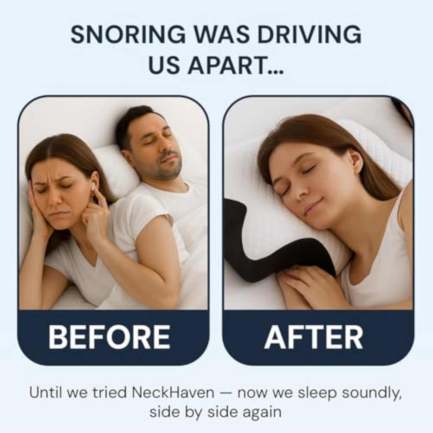 Pillows, Neckhaven Pillow Hospitality Collection, Premium Necks & Posture Support, Ergonomic Memory Foam Pillows, Contoured Support Pillow for Side Back Stomach Sleepers (2*Blue)