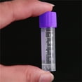 thumbnail image 2 of 100Pcs 2ml Purple Lab Plastic Frost Test Tubes Vial Seal Cap, Graduated Marks Centrifuge Tubes Skirted Conical Bottom for Laboratory School Educational, 2 of 7
