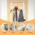 thumbnail image 2 of Skycase Over the Door Hooks, Door Hangers Hooks with 6 Hooks, Heavy Duty Hook Coat Rack for Living Room, Bathroom, Bedroom, Kitchen Hanging Clothes, Towels, Hats, Coats, Bags,Single Layer, 2 of 6