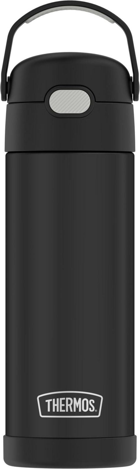 Thermos Kids Stainless Steel Vacuum Insulated Funtainer Water Bottle with Spout Lid, 470 ml, Black, 16 OZ/473 ml, Black