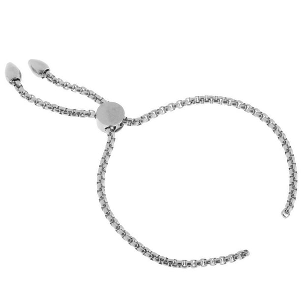 de acero inoxidable ajustable fabricación de joyas de bricolaje para mujeres hombres - plateado Plata Hugo Pulsera ajustable