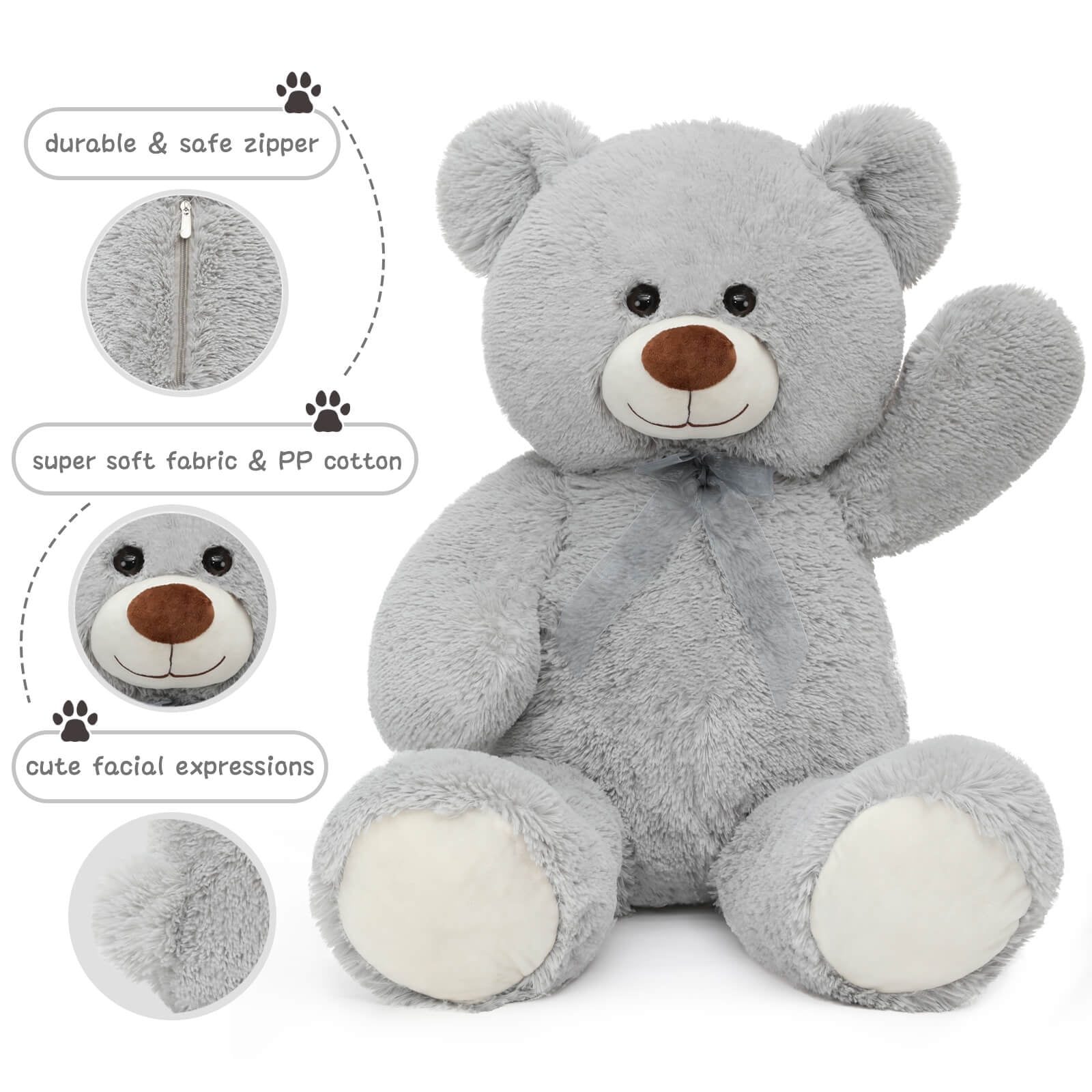MorisMos Giant Teddy Bear 35.4'' Giant Stuffed Animal Big Bear