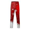thumbnail image 4 of Hwmodou Mens Xmas Pants Christmas Casual Festive Special Tie Dye Layered Snowflake Print Casual Pant Business Office Workwear Trousers Red XXXL, 4 of 4