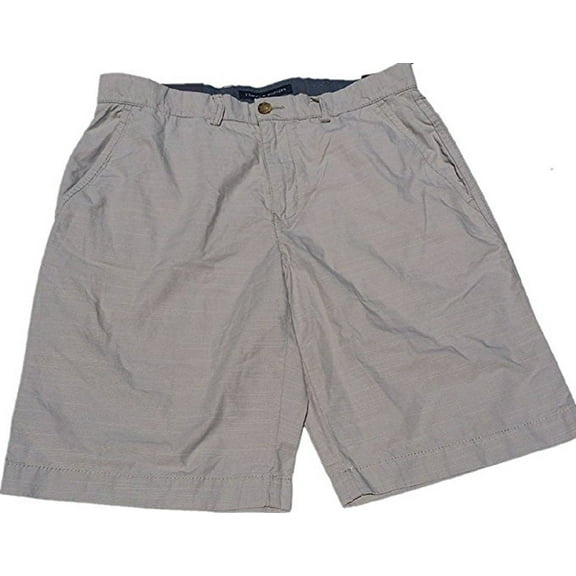 tommy hilfiger mens flat front shorts 38 drizzle