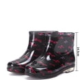 thumbnail image 4 of Domuza Women Bow Tie Printed Glossy Short Ankle Rain Boots, Waterproof Non Slip PVC Rain Shoes for Gardening Walking Commuting Outdoor Rainy Day Wear Pink 7（EU-38）, 4 of 4