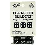 d6 Character Builders - Weighted 18mm Black w/Silver (3) New