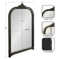 thumbnail image 3 of Kate and Laurel Hubanks Vintage Decorative Tall Arched Mirror, 24 x 38, Black, Large Antique Statement Arch Mirror for Dresser or Mantel Home Decor Options, 3 of 8