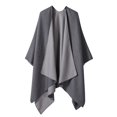 thumbnail image 1 of Cape Imitation Couleur Unie Automne Hiver avec Châle Chaud sur le Dessus, 1 of 2