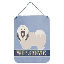 Lhasa Apso Welcome Wall or Door Hanging Prints Blue