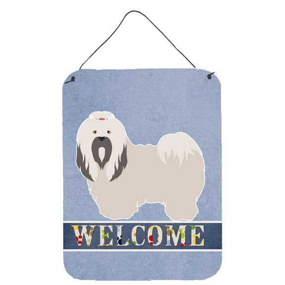 Lhasa Apso Welcome Wall or Door Hanging Prints Blue