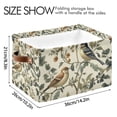 thumbnail image 4 of Yayeee Canvas Storage Basket with Handles for Shelves Fabric Bins Closet Organizer, Green Birds, 4 of 8
