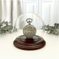 thumbnail image 2 of Plymor 3.5" x 4" Glass Display Dome Globe Cloche (Dark Mahogany Veneer Base), Pack of 6, 2 of 2