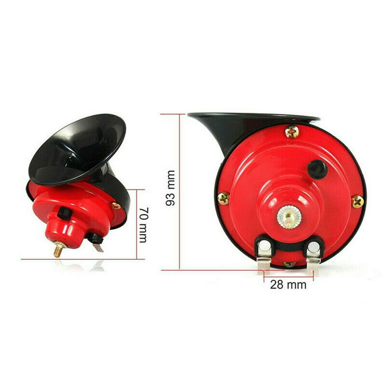 Dazone 2 Pack 12V 300DB Super Loud Train Air Horn Waterproof For Motorcycle  Car Truck SUV Boat, Double Horn Electric Raging Sound Snail Horn
