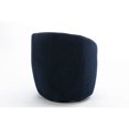thumbnail image 6 of Hassch Contemporary Teddy Upholstered Swivel Accent Chair, Cozy Barrel Armchair with Foam Cushion and Sturdy Metal Base, Easy Assembly, Dark Blue, 6 of 7