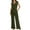 Army Green, variant on XWSHYW Jumpsuit for Women Plus Size Sleeveless Solid Color Jumpsuit Leisure Loose Fit Comfort Waist Long Jumpsuits