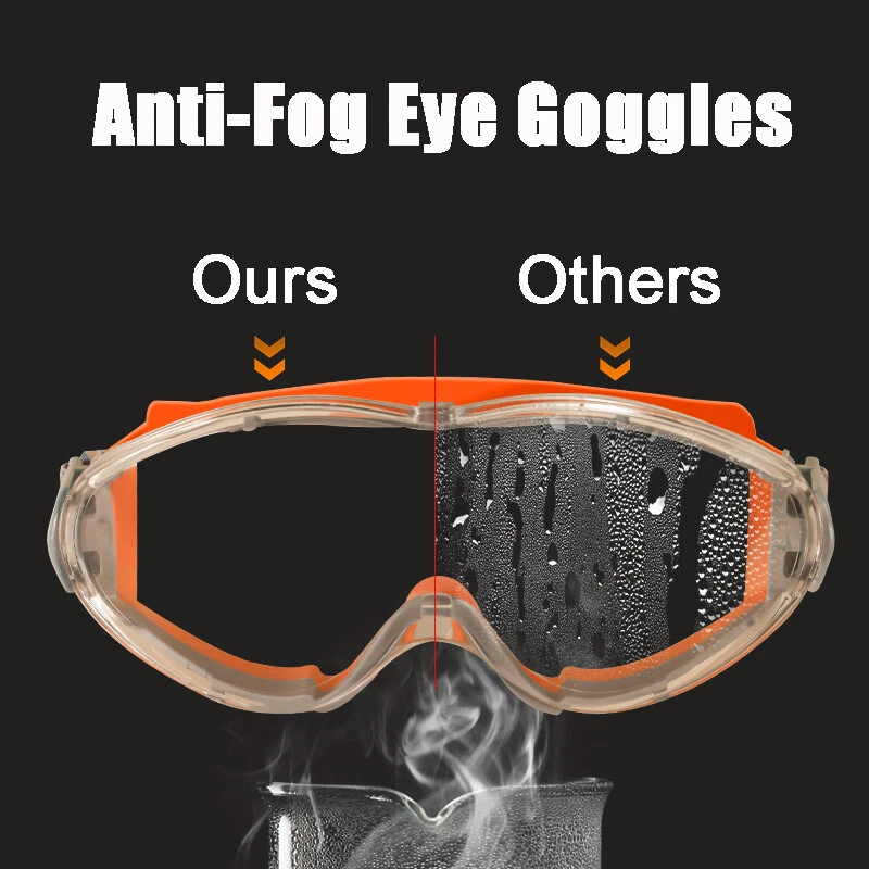 CIRCLE- Safety Goggles Over Glasses Anti Fog Scratch Resistant Eye Protection Adjustable