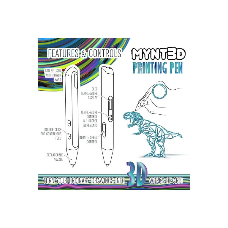 Amazon.com: MYNT3D Super 3D Pen, 1.75mm ABS and PLA