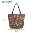 thumbnail image 5 of FORMRS Womens Canvas Tote Bag with Zipper Inner Pocket Shoulder Handbag, Yellow Floral, 5 of 7