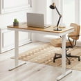 thumbnail image 2 of FunniHomi 48" Width Home Office Electric Standing Desk with Drawers, Sit Stand Desk with Storage, USB Charging, Height Adjustable Computer Desk for Home Office, Bamboo Top and White Adjustable Frame, 2 of 10