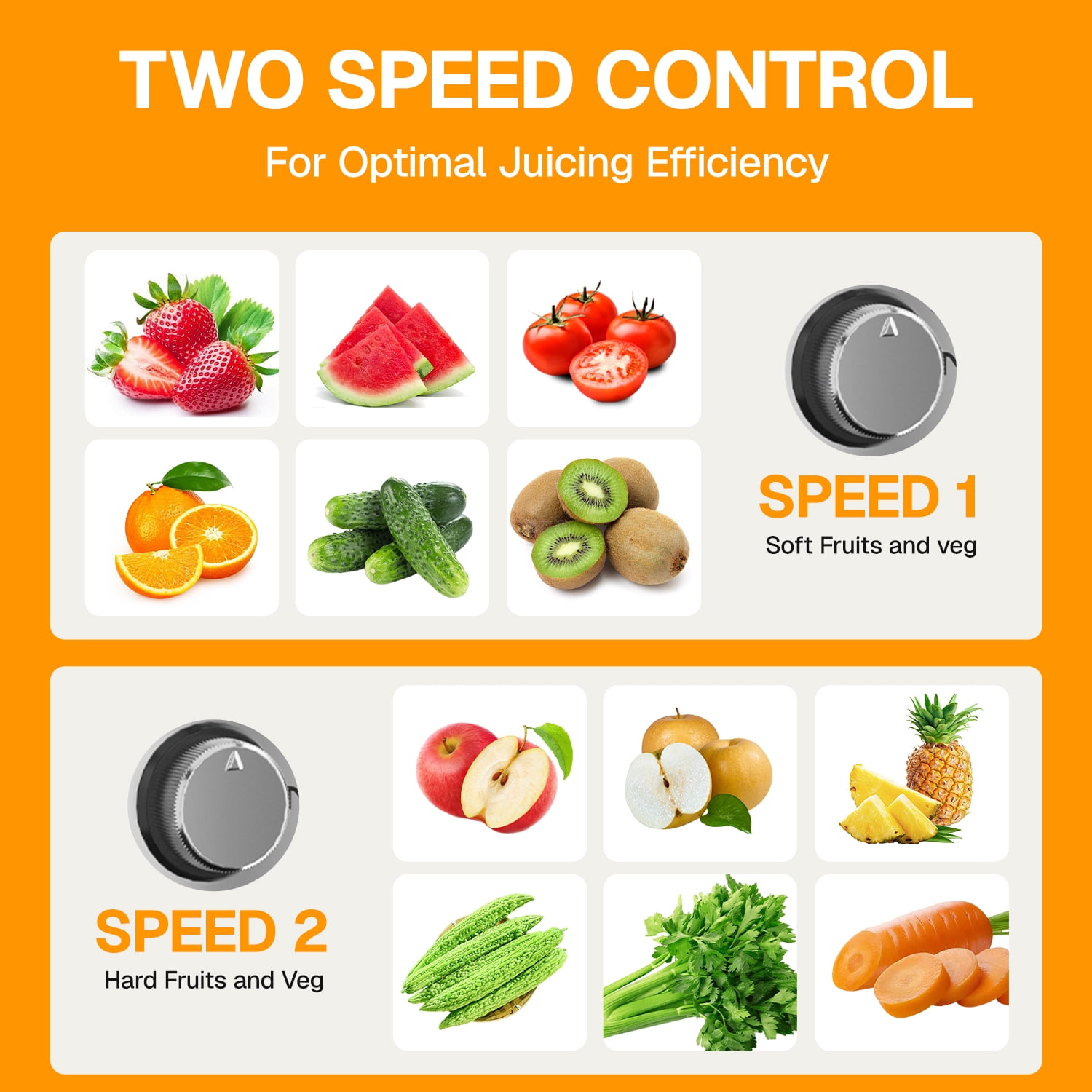 Behome Juicer Machines, 400W Juice Extractor with 2 Speeds,Centrifugal Juicer with 2.6" Wide Feed Chute for Vegetable&Fruit, Easy to Clean, Silver