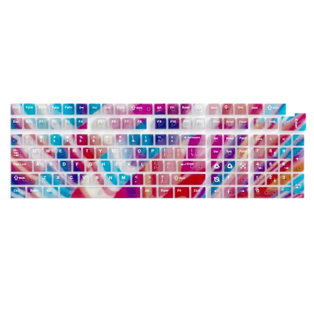 132 Rainbow Colored Keycaps PC Shine Through Design Ergonomic Typing Experience For Gaming Keyboards