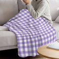 thumbnail image 3 of Purple Blanket Soft Cozy Warm Throw Blanket for Couch, Plush Fuzzy Flannel Fleece Blankets for Sofa, Country French Rustic Buffalo Plaid Modern Art Bed Blankets Lightweight Gifts for Women, 50"x60", 3 of 9