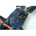 thumbnail image 4 of KIDSCOOL SPACE Baby Boy Girl Jean Overalls,Toddler Slim Cute Denim Jumper,Blue,3-4 Years, 4 of 6