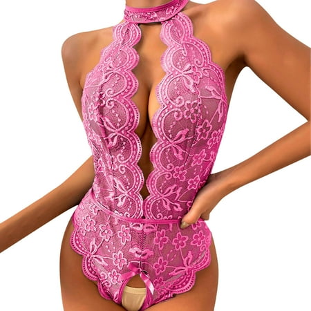 Xiaoxatg Womens Lingerie Sexy Women Fashion Bodysuit Lingerie Roleplay Lingerie Sexy Women Red Plaid Lace Lingerie Daddy Lingerie for Women plus Size