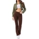 thumbnail image 2 of CHAQUETA DE JEAN CASUAL INSPIRE CHIC PARA MUJER CON CUELLO, BOTONES Y MANGA LARGA, CROP, TALLA L, VERDE OSCURO, 2 of 6