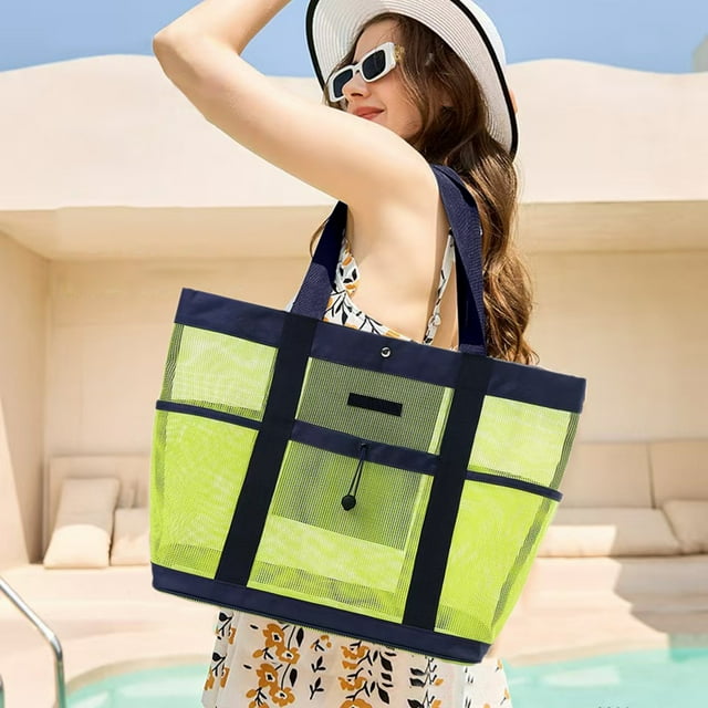 5-Compartment Mesh Shower and Beach Tote Bag with Quick-Dry Design for Travel, Gym, and Dorm Use
