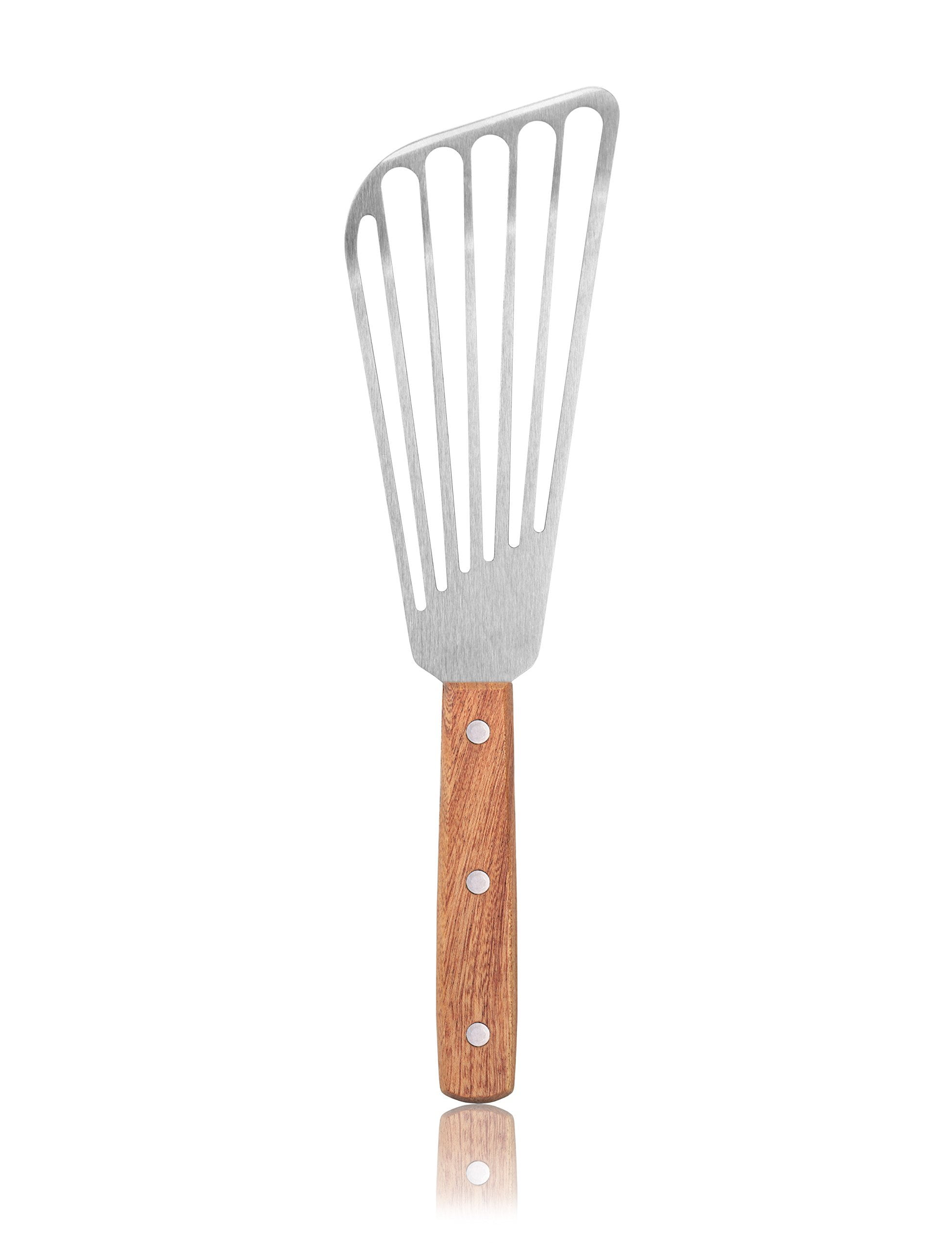 Authentic Vintage Flipper Spatula With Wood Handle / Stainless Steel Spatula  With Wooden Handle Made in Taiwan 