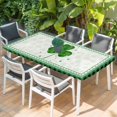 thumbnail image 2 of St. Patrick's Day Table Cloths for 4 Foot Rectangle Tables, Green Shamrock Buffalo Plaid Spring Patio Waterproof Elastic Fitted Tablecloths, Washable Rectangular Table Cover for Camping, 2 of 8