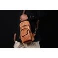 thumbnail image 6 of Handmade Buffalo Leather Travel Hiking Crossbody Chest Sling Multipurpose Shoulder Strap Backpack Bag for Men and Womens (Camel Brown, Small), 6 of 6