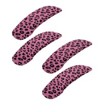 SCRAWLGOD Leopard Print Black Pink Set of 4 Stretchable Office Chair Armrest Slipcovers Comfortable Rotating Chair Arm Rest Cover Anti-Slip Desk Chair Arm Protector