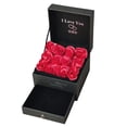 thumbnail image 4 of Naiovety Caja de regalo de flores de jabón, cajón de de doble capa, caja de regalo de rosas, organizador de joyas, boda, romántico, Kits de decoración para fiestas Rojo Caja de 12 cajones, 4 of 6