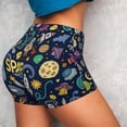 thumbnail image 4 of Fuzoiu Colorful Space Print Women's Workout Shorts,Workout Biker Shorts Women,Exercise Fitness Shorts,Scrunch Short, Athletic Shorts for Gym Yoga Running Sport Active-XX-Large, 4 of 8