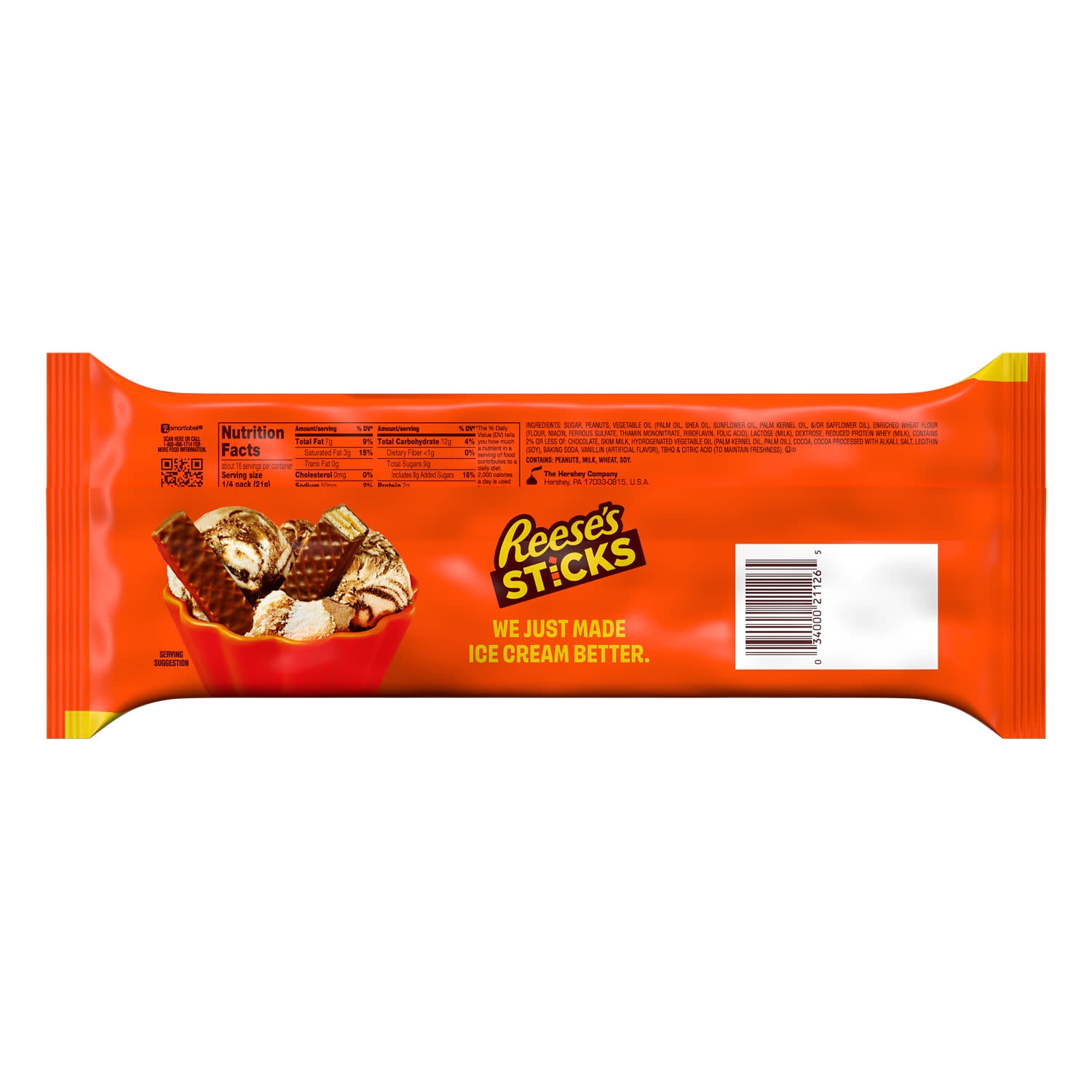 (2 pack) Reese's Sticks Chocolate and Peanut Butter Creme Wafer King Size Candy, Packs 3 oz, 4 Count