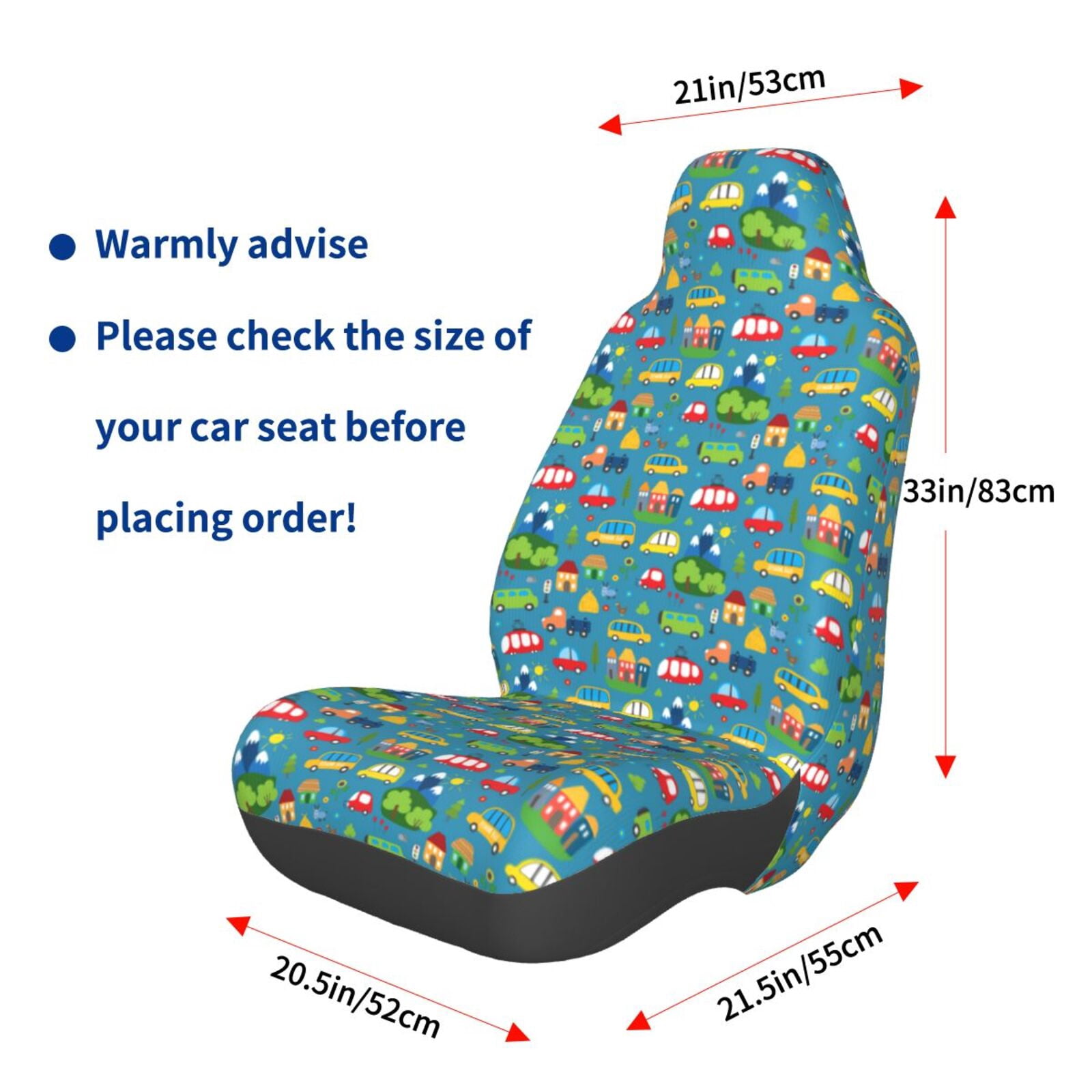 Naloa Cars Transportation Car Seat Covers Universal Front Seat Coves for Car Accessories ,Padded Car Covers for Automotive, SUV, Truck, and Van