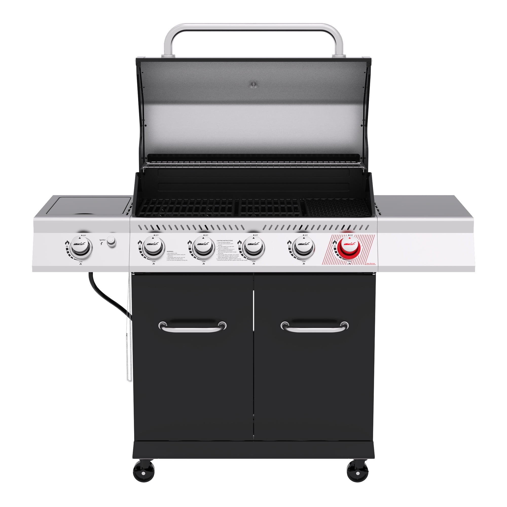 Royal Gourmet GA5404H Deluxe 5-Burner Gas Grill,Cabinet Style Gas Grill with Sear Burner and Side Burner,Black