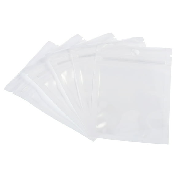 Uxcell 3.9x2.8" Holographic Bags, 100 Pack PET Plastic Resealable Storage Bags for Small Things, White